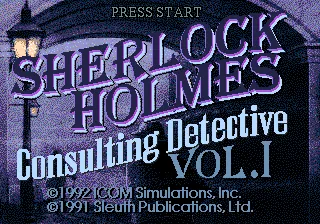 Sherlock Holmes: Consulting Detective – Titulní obrazovka