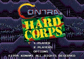 Contra: Hard Corps – Écran-titre