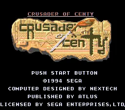 Crusader of Centy – Écran-titre