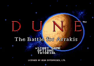 Dune: The Battle for Arrakis – Titelbildschirm
