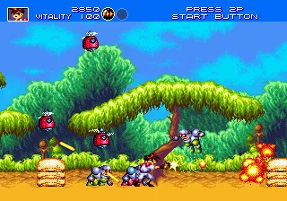 Gunstar Heroes – En jeu