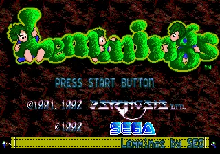 PGA / Lemmings – Titulní obrazovka