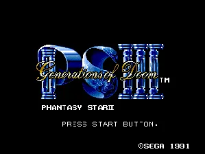 Phantasy Star III: Generations of Doom – Écran-titre