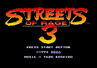 Streets of Rage 3 – Titulní obrazovka
