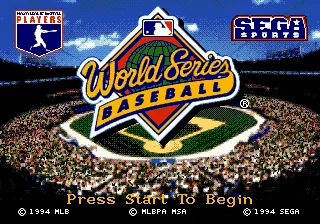 World Series Baseball – Title screen