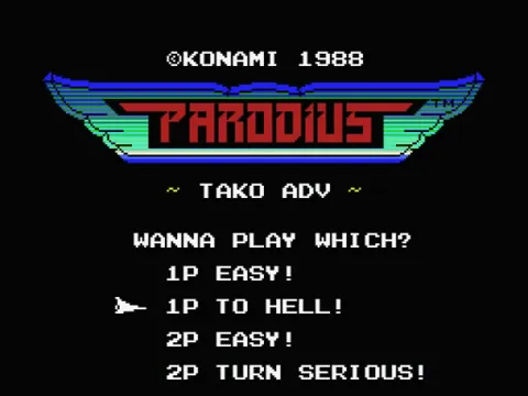 Parodius (MSX original) – Title screen