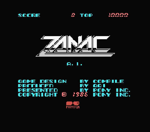 Zanac – Titelbildschirm