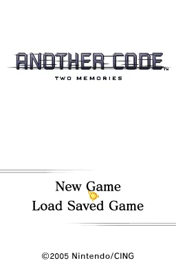 Another Code: Two Memories – Titulní obrazovka