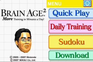 Brain Age 2: More Training in Minutes a Day! – Écran-titre