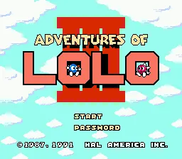 Adventures of Lolo 1–3 – Titelbildschirm