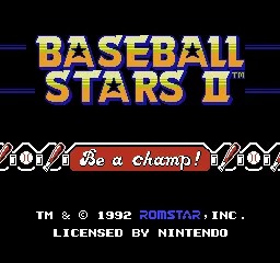 Baseball Stars II – Titelbildschirm