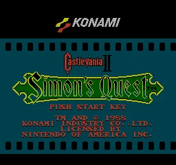 Castlevania II: Simon's Quest – Titelbildschirm
