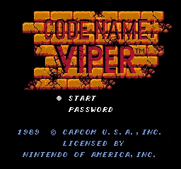 Code Name: Viper – Title screen