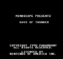 Days of Thunder – Titulní obrazovka
