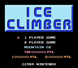 Ice Climber – Titulní obrazovka