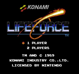 Life Force – Title screen