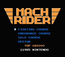 Mach Rider – Titulní obrazovka