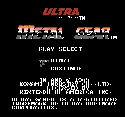 Metal Gear – Title screen
