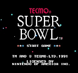 Tecmo Super Bowl – Title screen