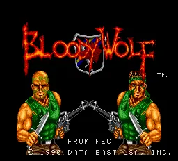 Bloody Wolf – Titulní obrazovka