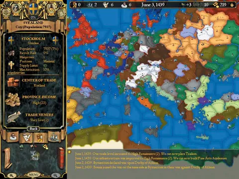 Europa Universalis II – Aus dem Spiel