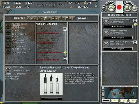 Hearts of Iron – In-game