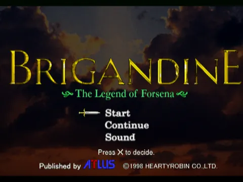 Brigandine: The Legend of Forsena – Titulní obrazovka