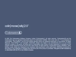 Colin McRae Rally 2.0 – Titelbildschirm