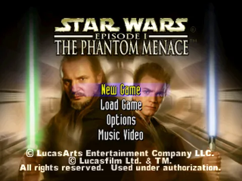 Star Wars Episode I: The Phantom Menace – Titulní obrazovka