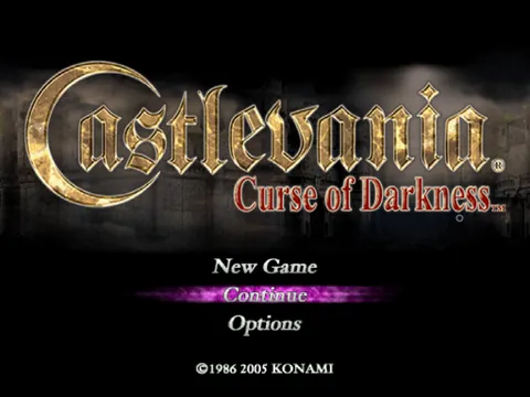 Castlevania: Curse of Darkness – Titulní obrazovka