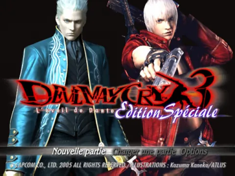 Devil May Cry 3: Dante's Awakening – Titelbildschirm