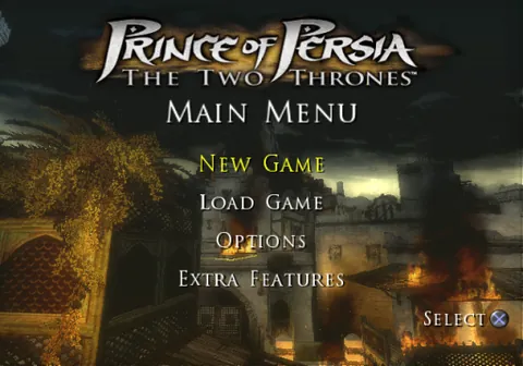 Prince of Persia: The Two Thrones – Titelbildschirm
