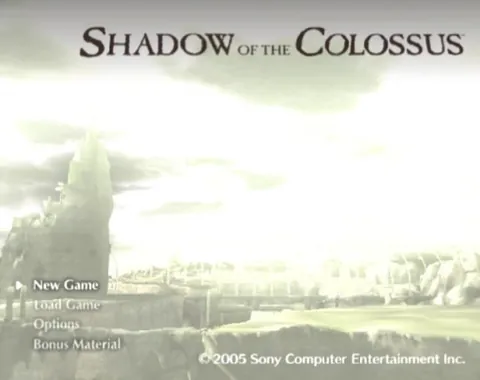 Shadow of the Colossus – Titulní obrazovka