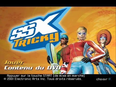 SSX Tricky – Titulní obrazovka