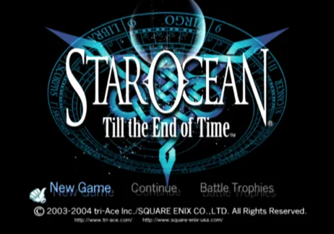 Star Ocean: Till the End of Time – Titulní obrazovka