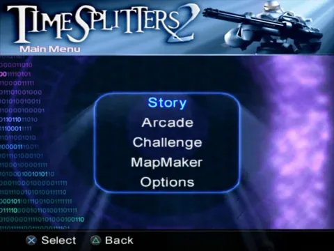 TimeSplitters 2 – Titulní obrazovka