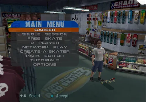 Tony Hawk's Pro Skater 3 – Title screen