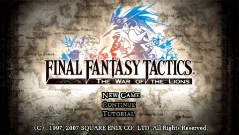 Final Fantasy Tactics: The War of the Lions – Titelbildschirm