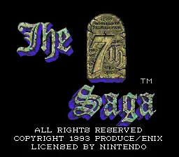The 7th Saga – Titulní obrazovka