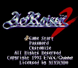 ActRaiser 2 – Titelbildschirm