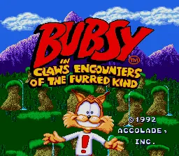 Bubsy in Claws Encounters of the Furred Kind – Titelbildschirm