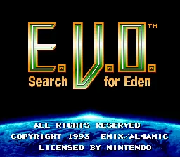 E.V.O.: Search for Eden – Title screen
