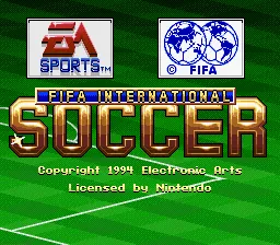 FIFA International Soccer – Titulní obrazovka