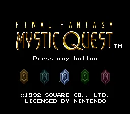 Final Fantasy: Mystic Quest – Titulní obrazovka