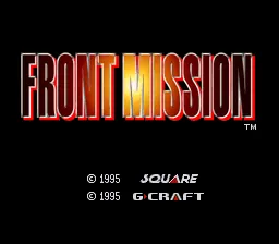 Front Mission: Gun Hazard – Titulní obrazovka