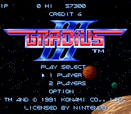 Gradius III – Title screen