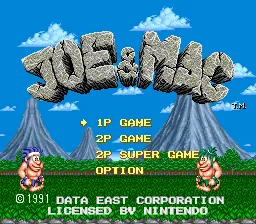 Joe & Mac – Title screen