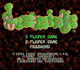 Lemmings – Titulní obrazovka