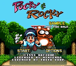 Pocky & Rocky – Titulní obrazovka