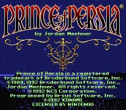 Prince of Persia – Titelbildschirm